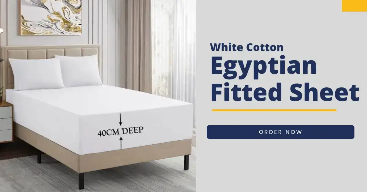 Egyptian Cotton Fitted Sheet White 40cm