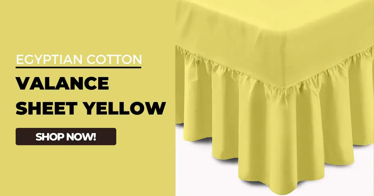 Egyptian Cotton Valance Sheet in Yellow Color